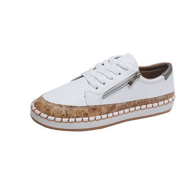 Laisvalaikio batai moterims Elegantiški gėlėmis marginti nėriniai Plokštūs madingi apvalūs vulkanizuoti batai, lengvi vaikščiojimo batai lauke