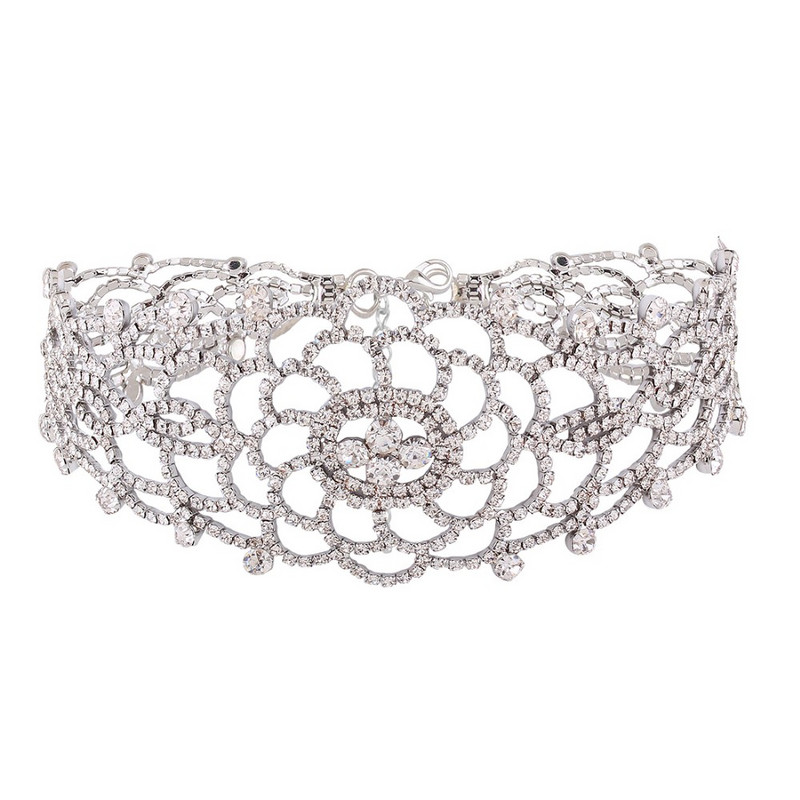 Σέξι πολυτελές κολιέ με κρύσταλλο τσόκερ κολιέ Κομψό κοσμήματα γάμου για γυναίκες τσόκερ #228747