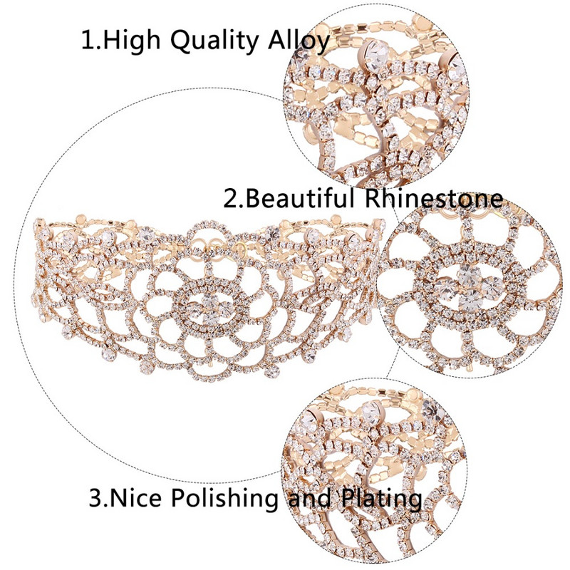 Σέξι πολυτελές κολιέ με κρύσταλλο τσόκερ κολιέ Κομψό κοσμήματα γάμου για γυναίκες τσόκερ #228747