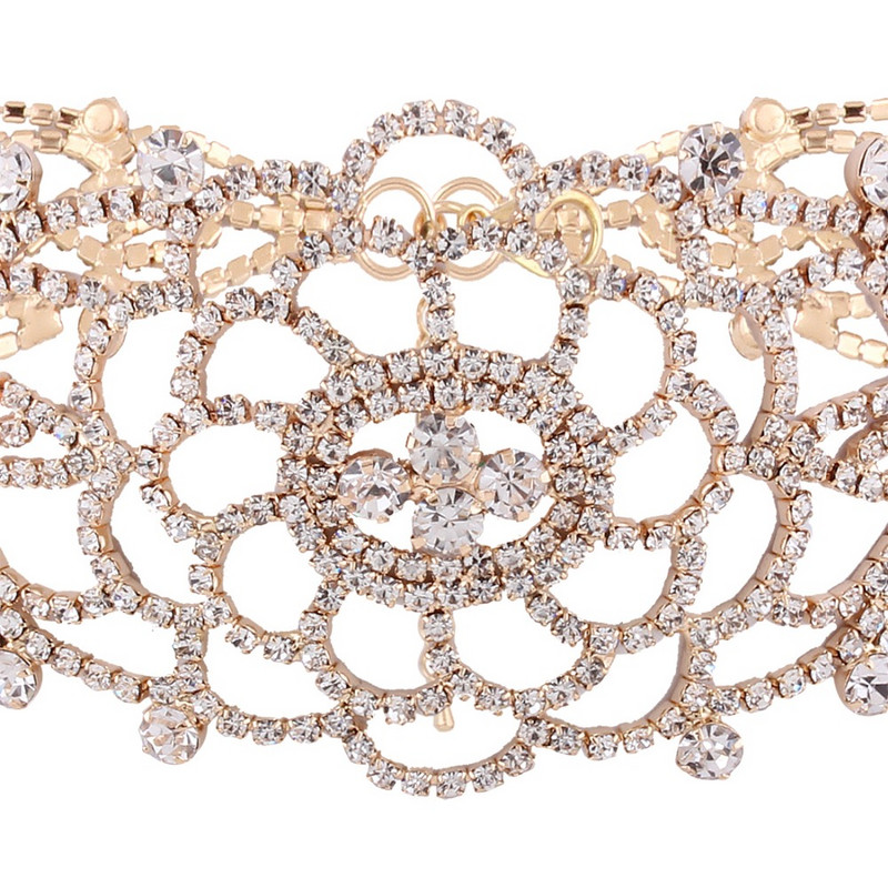 Σέξι πολυτελές κολιέ με κρύσταλλο τσόκερ κολιέ Κομψό κοσμήματα γάμου για γυναίκες τσόκερ #228747