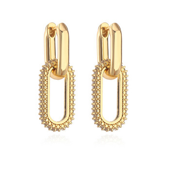 Σκουλαρίκια σταγόνας ρετρό με διπλό βρόχο σε σχέδιο χρυσό ασημί χρώμα Γεωμετρικά στρογγυλά σκουλαρίκια για γυναίκες κορίτσια Punk Hip Hop Fashion Jewelry G