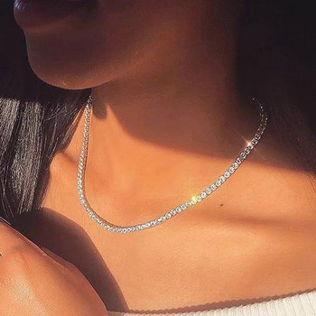 Simple Iced Out Tennis CZ Choker Колие за жени Мъже Кристална къса верижка на врата Хип-хоп тенденция Аксесоари Бижута OHN016