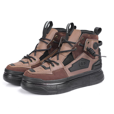 Jauni augstie dēļa apavi vīriešu biezās zoles palielina apavu vīriešu modes apavu personību visi atbilst studentu sporta apaviem