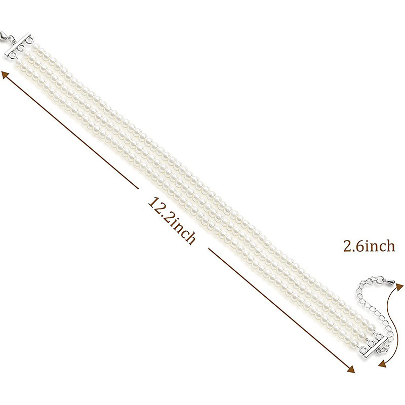 Divatos, többrétegű, elegáns fehér gyöngygalléros nyaklánc nyaklánc nőknek gyöngyös kézzel készített esküvői Banguet nyaklánc vintage ékszerek