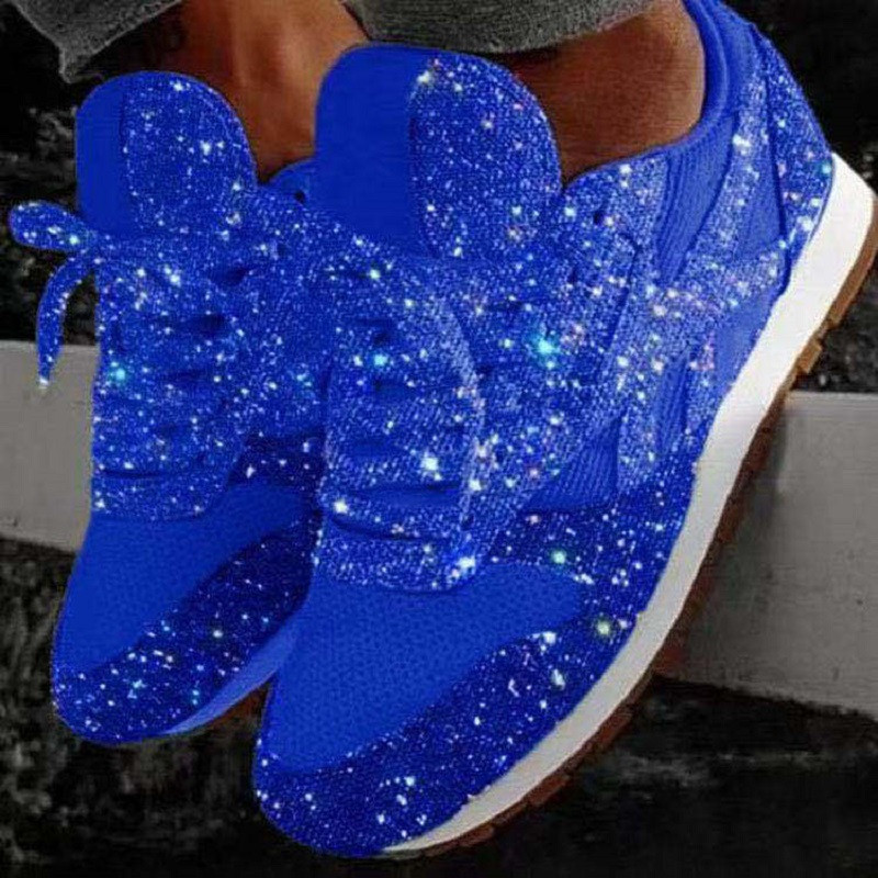 Γυναικεία Flat Glitter Αθλητικά Παπούτσια Casual Bling Βουλκανιζέ Παπούτσια Γυναικεία Mesh Lace Up Platform Comfort Plus Size Fashion Γυναικεία Φθινόπωρο