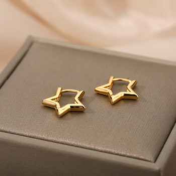 Luxury Star Pendientes σκουλαρίκια για κορίτσια από ανοξείδωτο ατσάλι Minimalist Hoop Piercing 2024 New In y2k Jewelry aretes de mujer