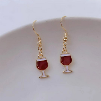 Vyno alaus auskarai, Mini maisto auskarai, Mini maisto papuošalai Rankų darbo papuošalai, Mini maisto papuošalai Dovanos vyno mėgėjams