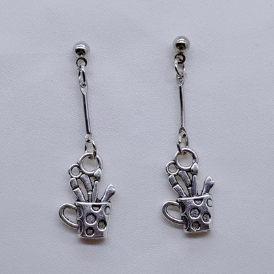 Νέα κρεμαστά σκουλαρίκια με στυλό σμάλτου μόδας Charm