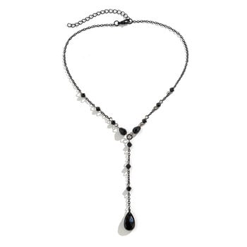 Goth Black Water Drop Crystal Chest Chain Колие за жени, нашийници Vintage Sexy Link Choker Y2K Хелоуин Аксесоари за бижута