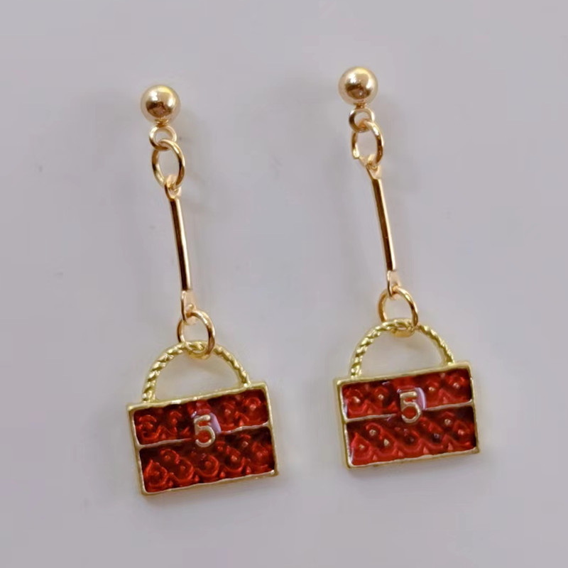 Δημιουργική σχεδίαση τσάντα στυλ φούντα σκουλαρίκια μόδας κοσμήματα ιδιοσυγκρασία τάση μοναδικά δώρο δήλωση σκουλαρίκια γυναίκες