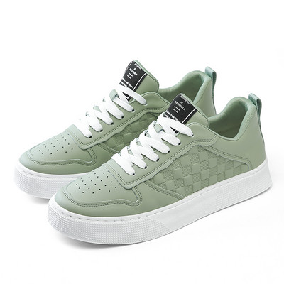 Madingi laisvalaikio vyriški odiniai sportbačiai Trend žemo kirpimo platforma Vyriški žali sportbačiai lauke neslystantys sportiniai riedlenčių batai vyrams