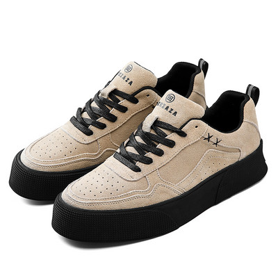 Madingi laisvalaikio vyriški odiniai sportbačiai Trend žemo kirpimo platforma Vyriški žali sportbačiai lauke neslystantys sportiniai riedlenčių batai vyrams