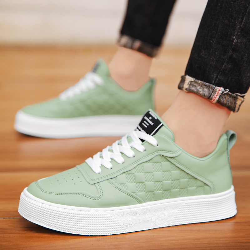 Madingi laisvalaikio vyriški odiniai sportbačiai Trend žemo kirpimo platforma Vyriški žali sportbačiai lauke neslystantys sportiniai riedlenčių batai vyrams