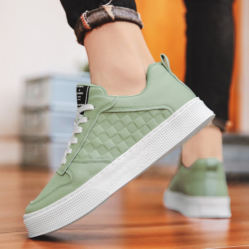 Madingi laisvalaikio vyriški odiniai sportbačiai Trend žemo kirpimo platforma Vyriški žali sportbačiai lauke neslystantys sportiniai riedlenčių batai vyrams