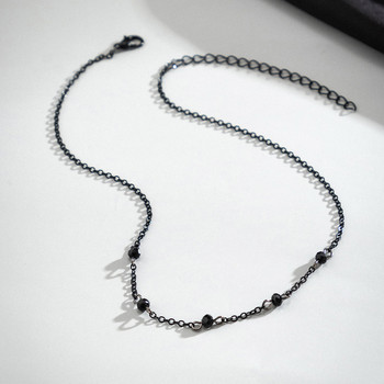 Lacteo Minimalism Crystal Beads Κολιέ με αλυσίδα με μπάλα για γυναίκες Απλή μαύρη αλυσίδα τσόκερ κοσμήματα γιακά κορίτσια γάμου