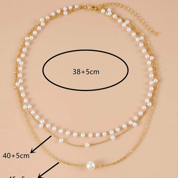 YWZIXLN Trend Κομψό Κοσμήματα Γάμου Πολυστρωματικό μαργαριταρένιο κολιέ για γυναίκες μόδας λευκό μαργαριτάρι κολιέ τσόκερ N0323