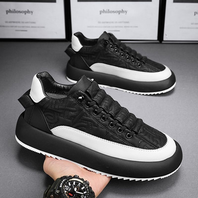 Meeste Vulkaniseeritud tossud Kingad Tennis Sport PU Slip-On Mix Värv Talvine karusnahk Rula Jalutusjalatsid Vabaajajalats meestele