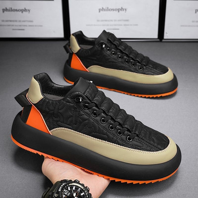 Meeste Vulkaniseeritud tossud Kingad Tennis Sport PU Slip-On Mix Värv Talvine karusnahk Rula Jalutusjalatsid Vabaajajalats meestele