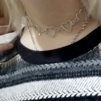 Κοίλο Κορεάτικο γλυκό χαριτωμένο Love Statement Heart Chain Collar Κοσμήματα Choker Κολιέ για φίλη γυναίκες Δώρο Cosplay