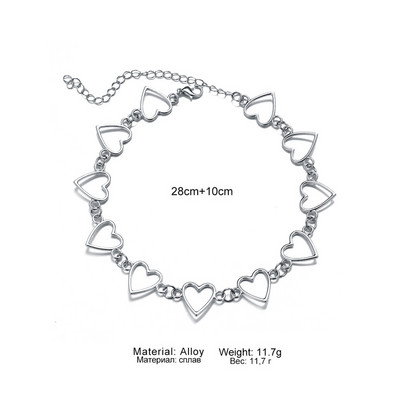 Tuščiaviduriai korėjietiški, miela meilės pareiškimai, širdies grandinės apykaklės papuošalai kaklo karoliai merginai, moteriai Dovanų Cosplay