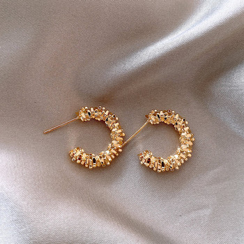 Ημικυκλικά σκουλαρίκια γυναικεία σκουλαρίκια Yerik Vintage Twisted Wave σε σχήμα C 2023 Πολυτελή αξεσουάρ New Fashion Jewelry Party
