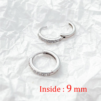 2 ΤΕΜ Σκουλαρίκια από ανοξείδωτο ατσάλι Minimal Hoop Κρυστάλλινο Ζιργκόν Μικρό Huggie Thin Cartilage Earring Helix Tragus Piercing Jewelry
