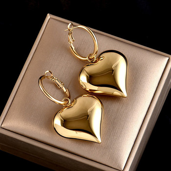 2023 Chic Heart Huggie Hoop Earrings Асиметрични големи обеци за жени Нови златни цветни модни бижута Подарък за момиче
