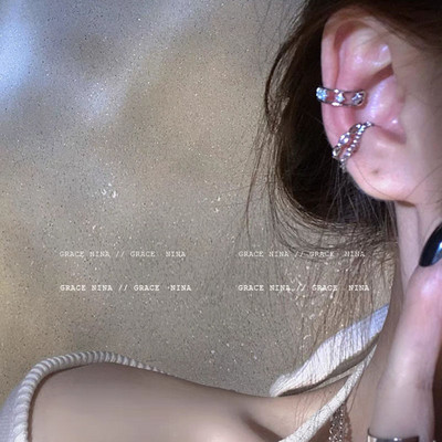 Y2K fėjos drugelio kuto ausų segtukai Angelo ausies kaulo segtukas Auskaras Elf Moteriška skylutė rankogaliai kabantys auskarai Madingi papuošalai