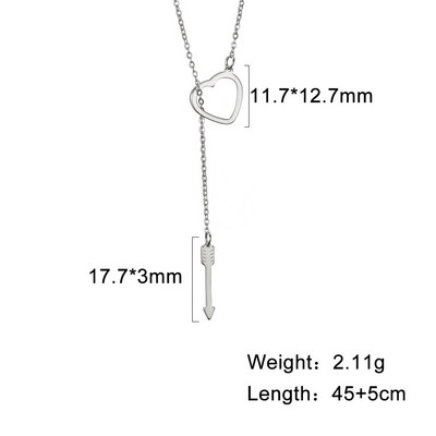 Amaxer moterims ilgos grandinės pakabukas karoliai kūrybingi širdies formos nerūdijančio plieno aukso spalvos papuošalai