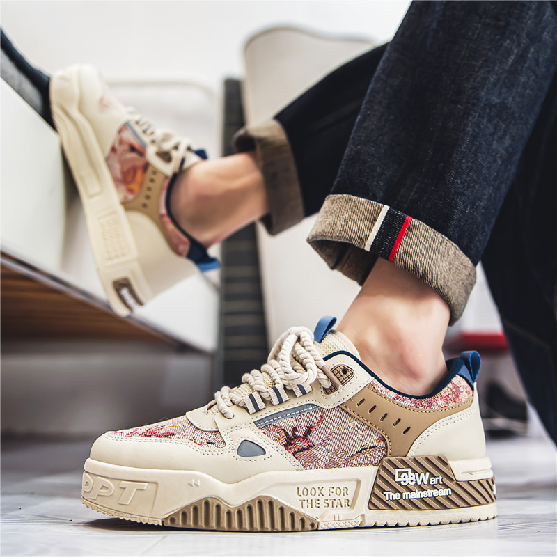 Vyriški riedlenčių batai Drobiniai batai storu dugnu Platforminiai batai Patogūs kvėpuojantys vulkanizuoti batai Laisvalaikio sportbačiai Studentų batai