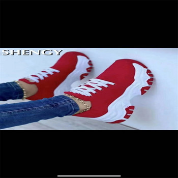 Αθλητικά παπούτσια Γυναικεία παπούτσια 2024 Νέο μοτίβο καμβά παπούτσια Casual γυναικεία αθλητικά παπούτσια Επίπεδα κορδόνια για ενήλικες Zapatillas Mujer Chaussure Femme