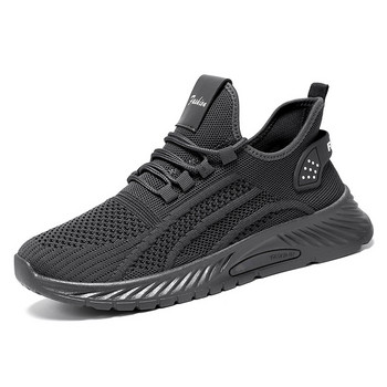 Мъжки ежедневни спортни обувки Дишащи леки маратонки На открито Летящи тъкани Обувки за бягане Спортен джогинг Тенис Обувки за ходене