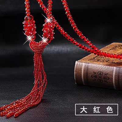 Korea täisklaasist kristallist kampsunist ketiga pikk tutiga kaelakee naistele tüdrukutele BlingBling trendikad ehted