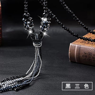 Korea täisklaasist kristallist kampsunist ketiga pikk tutiga kaelakee naistele tüdrukutele BlingBling trendikad ehted