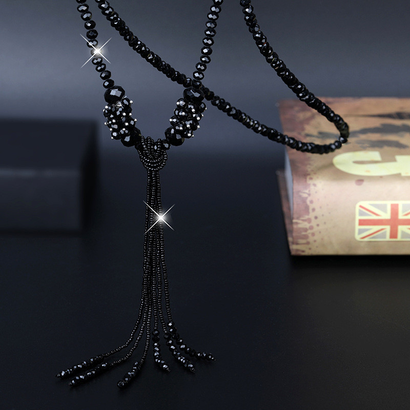 Korea täisklaasist kristallist kampsunist ketiga pikk tutiga kaelakee naistele tüdrukutele BlingBling trendikad ehted