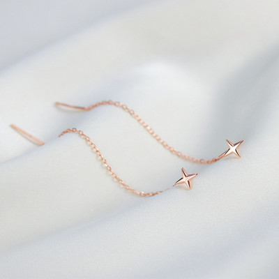 Moderns garu stiepļu pušķis pavedienu ķēde kāpt zvaigzne sirds krelles kuloni nolaižamie auskari sieviešu taisni piekaramie auskari rotaslietas