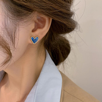 Сладки корейски обеци Сърце Bling Цирконов камък Розово злато Цветна обеца на шипове за жени Модни бижута 2021 г. Нов подарък