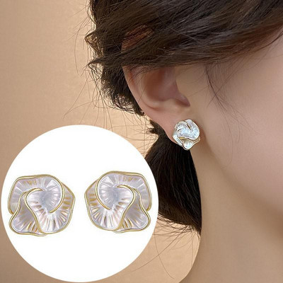 Saldi eleganti kontrasta ziedu pilienu auskari sievietēm auskari rotaslietas auskari vintage franču vienkārši daudzpusīgi ziedi auskari