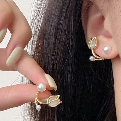 Saldi eleganti kontrasta ziedu pilienu auskari sievietēm auskari rotaslietas auskari vintage franču vienkārši daudzpusīgi ziedi auskari