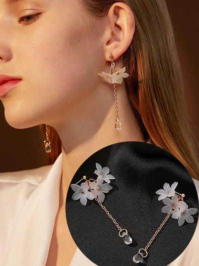 Saldi eleganti kontrasta ziedu pilienu auskari sievietēm auskari rotaslietas auskari vintage franču vienkārši daudzpusīgi ziedi auskari