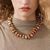 ZAA Vintage zelta akrila akmens starplikas krelles ķēdes kaklarota sievietēm brīvdienu ballīšu rotaslietas 2024. gada tendence Jaunums