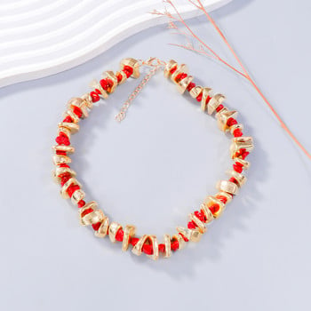 Κολιέ ZAA Vintage Golden Acrylic Stone Spacer Bead Chains για γυναίκες Κοσμήματα γιορτινό πάρτι 2024 Trend New