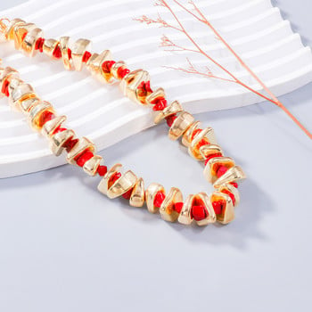 Κολιέ ZAA Vintage Golden Acrylic Stone Spacer Bead Chains για γυναίκες Κοσμήματα γιορτινό πάρτι 2024 Trend New