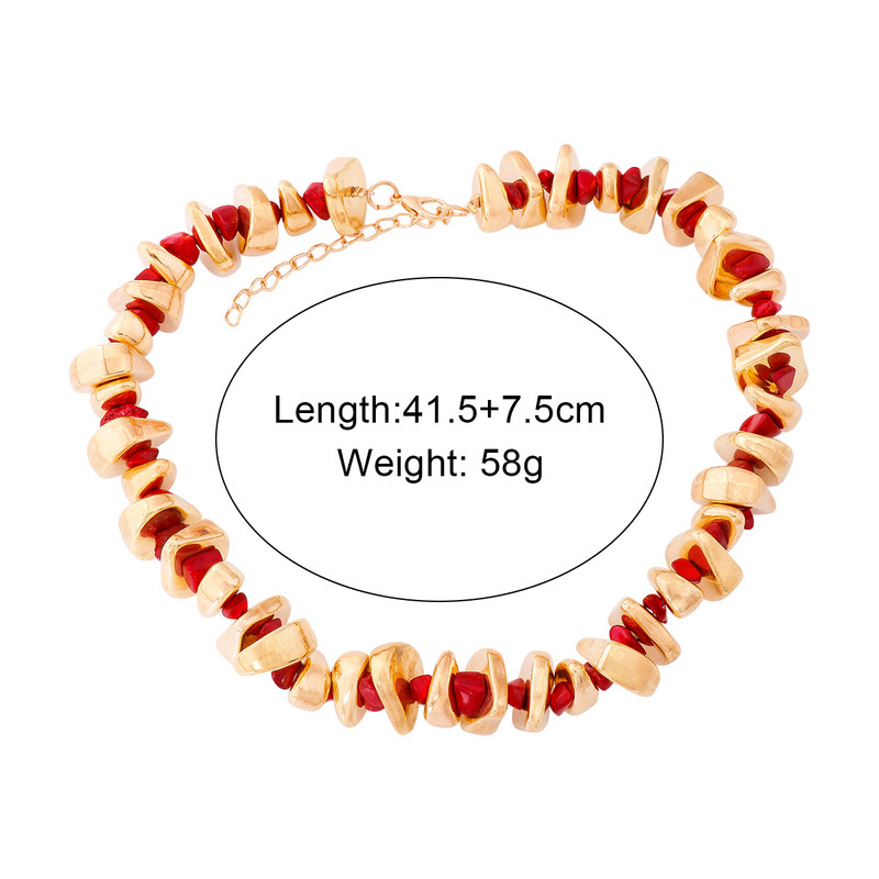 ZAA Vintage zelta akrila akmens starplikas krelles ķēdes kaklarota sievietēm brīvdienu ballīšu rotaslietas 2024. gada tendence Jaunums