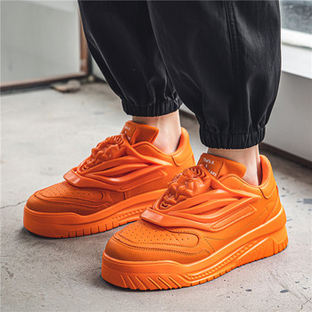 Нови модни оранжеви маратонки Мъжки оригинални дизайнерски мъжки обувки за скейтборд Хип-хоп улични обувки Мъжки удобни маратонки на платформа