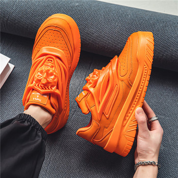 Νέα μόδα πορτοκαλί πάνινα παπούτσια Ανδρικά Αυθεντικά επώνυμα Ανδρικά παπούτσια Skateboard Hip Hop Streetwear Ανδρικά αθλητικά παπούτσια Comfort Platform