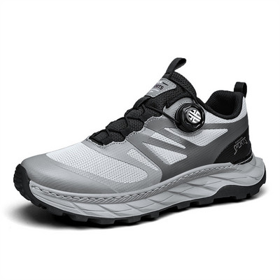 Jauni sporta apavi pastaigu apavi Vīriešu čības ar grozāmu, automātisku sprādzi, elpojošu, ikdienas sieta apavi vīriešiem, ērtas skriešanas kedas