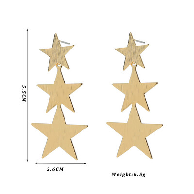 Retro pretjerane metalne upečatljive naušnice za žene Europska moda Okrugle zvijezde Kvadratne nepravilne geometrije Duge naušnice Nakit
