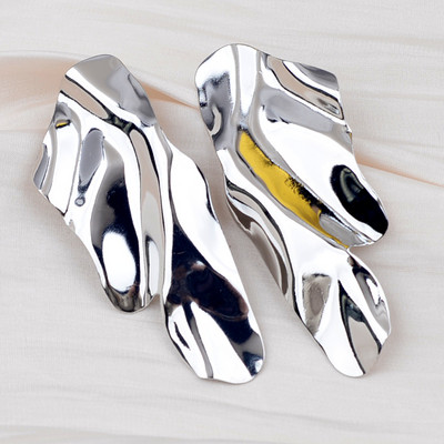 Retro pretjerane metalne upečatljive naušnice za žene Europska moda Okrugle zvijezde Kvadratne nepravilne geometrije Duge naušnice Nakit