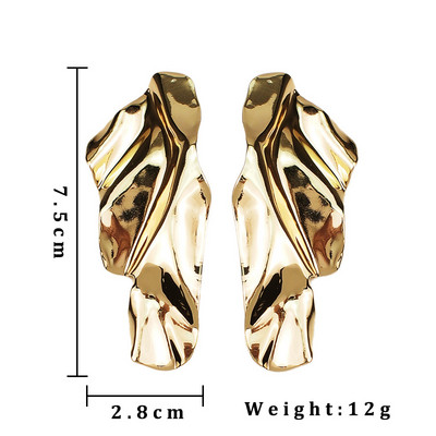 Retro pretjerane metalne upečatljive naušnice za žene Europska moda Okrugle zvijezde Kvadratne nepravilne geometrije Duge naušnice Nakit